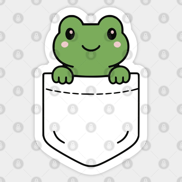Funny Frog Pocket Pal Cute Amphibian Nature Frog Vibes Sticker by Yesteeyear